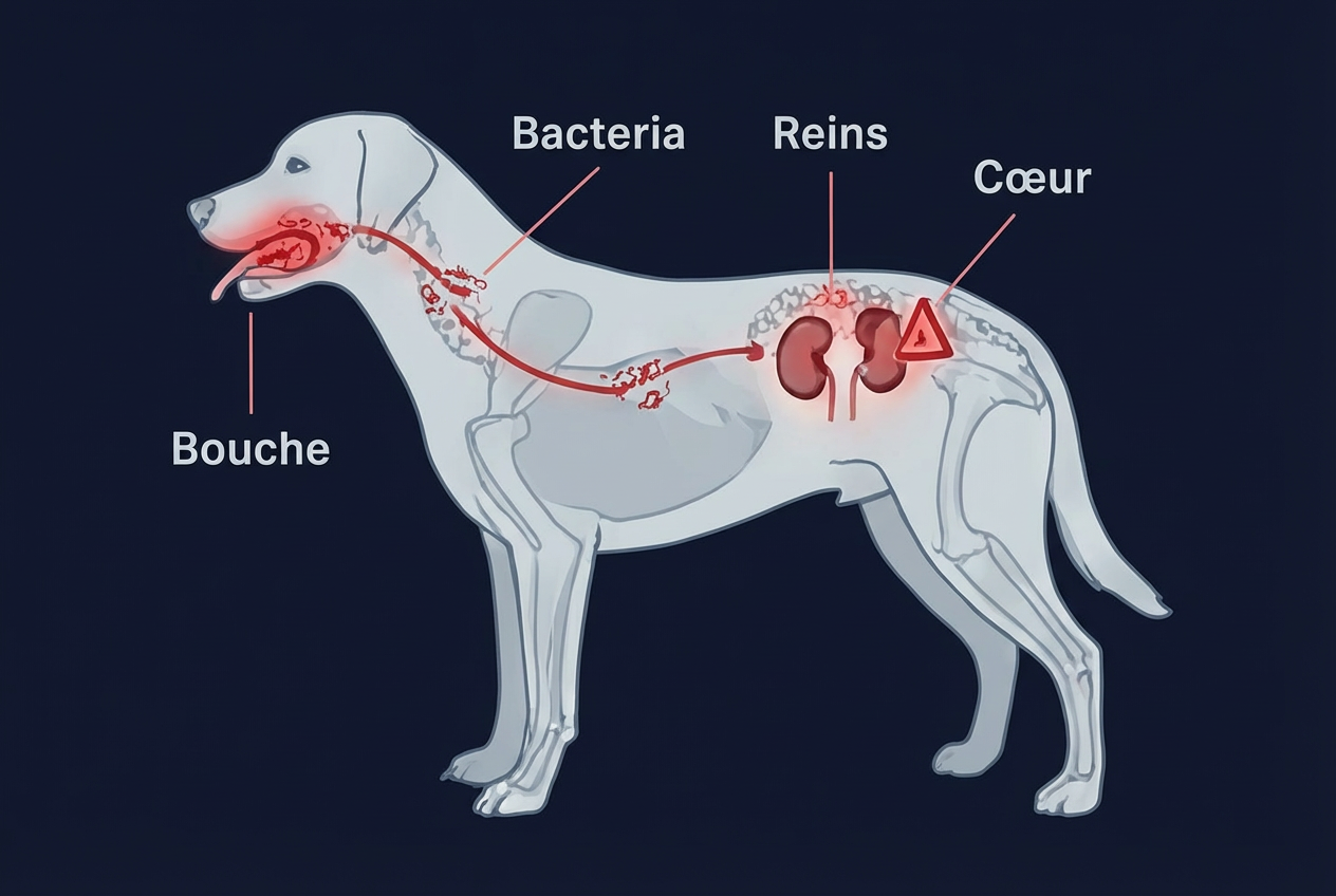 Les bactéries ne restent pas dans la bouche.
